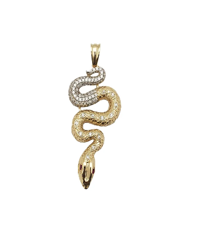 Glow - in - the - Dark Starry Sky Pendant for Nighttime Adventures"Molted Ice" Snake Pendant (14K)