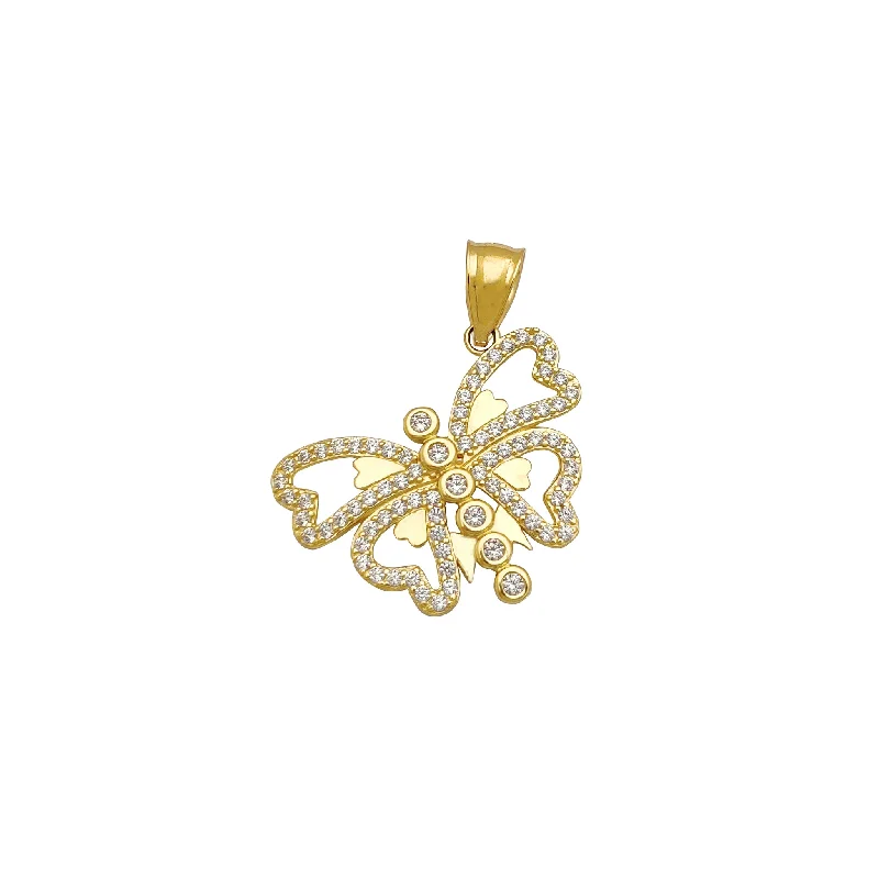 Magnetic - Locking Pendant with Hidden Compartment for Secret MessagesStoneset Gypsy Butterfly Pendant (14K)