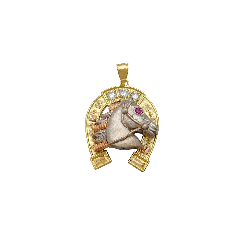 Enamel - Painted Owl Pendant in Vibrant Colors for a Playful LookTri-Color Horseshoe & Horse Pendant (14K)