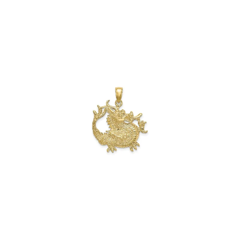 Hand - Carved Jade Buddha Pendant for Spiritual and Cultural SignificanceTextured Chinese Dragon Pendant (14K)