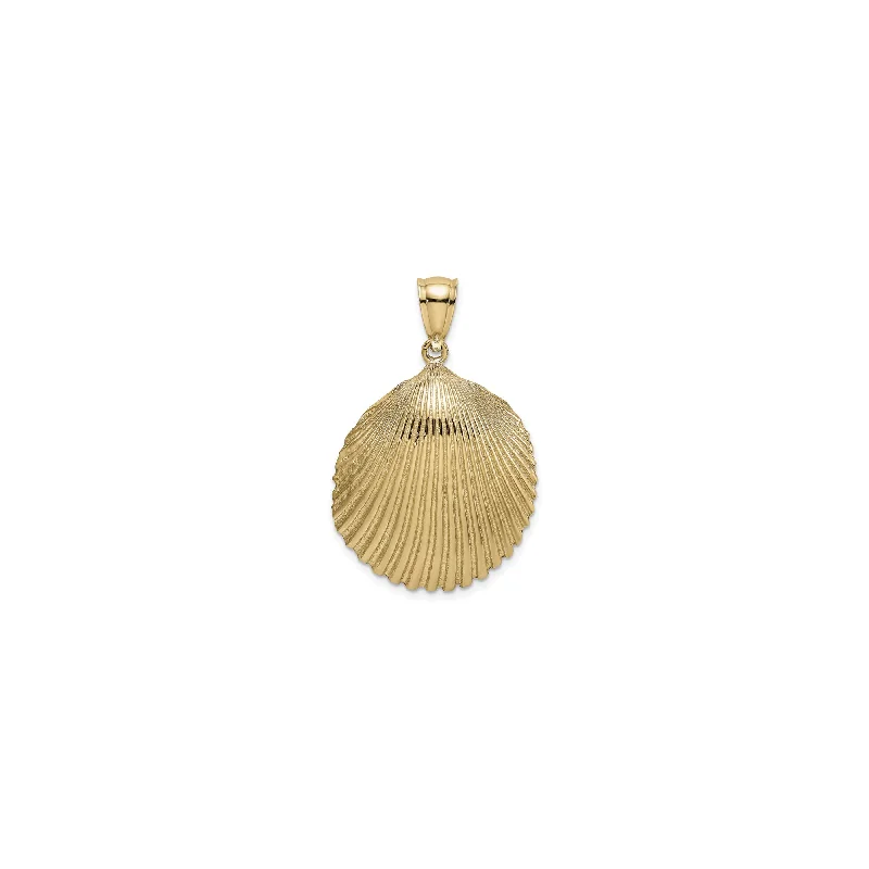 Antique - Brass - Finished Compass Pendant for Travelers and ExplorersTextured Scallop Shell Pendant (14K)