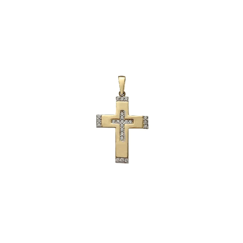 Magnetic - Locking Pendant with Hidden Compartment for Secret MessagesZirconia Cross Pendant (14K)